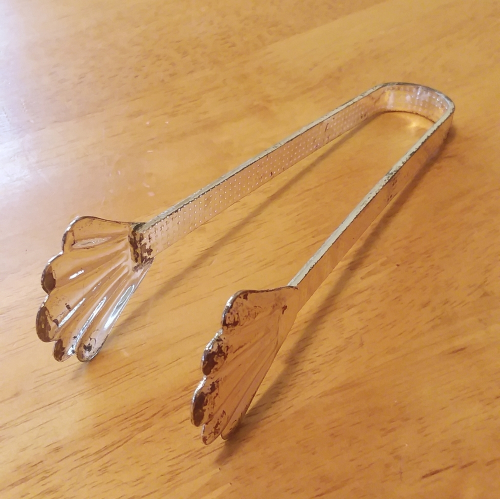 Vntg Ice Bucket Glass Handle Tongs - Picture 10 of 14